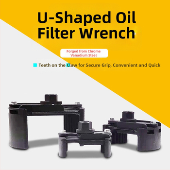 Set unelte demontare filtru de ulei — Cheie universală pentru filtru, design în formă de U cu două gheare, reglabil înainte/înapoi, din oțel turnat