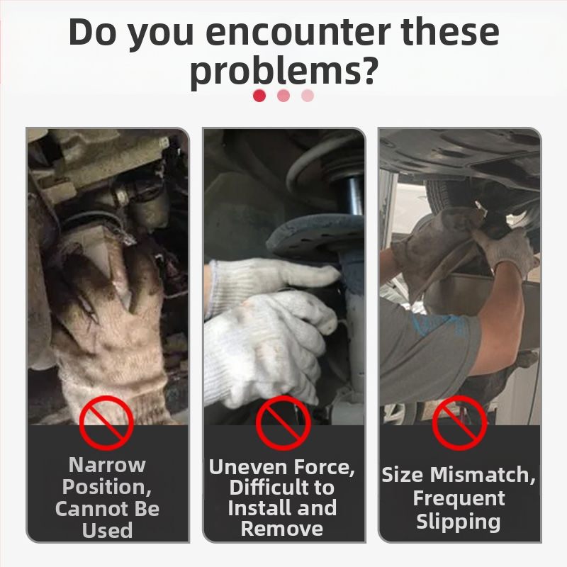 Set unelte demontare filtru de ulei — Cheie universală pentru filtru, design în formă de U cu două gheare, reglabil înainte/înapoi, din oțel turnat