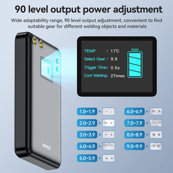 Awithz Nešiojamas Li-ion baterijų punktinis suvirinimo įrenginys - Įvesties įtampa 5V, Impulsinis režimas, Automatinis/Rankinis dviejų režimų, Maitinimas iš baterijos