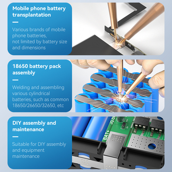 Awithz Nešiojamas Li-ion baterijų punktinis suvirinimo įrenginys - Įvesties įtampa 5V, Impulsinis režimas, Automatinis/Rankinis dviejų režimų, Maitinimas iš baterijos