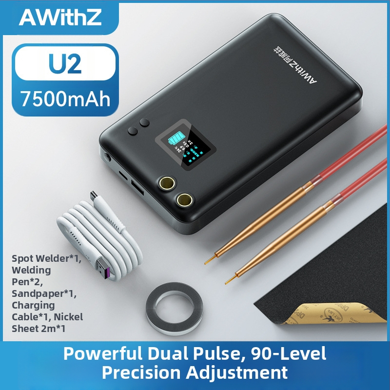 Awithz Nešiojamas Li-ion baterijų punktinis suvirinimo įrenginys - Įvesties įtampa 5V, Impulsinis režimas, Automatinis/Rankinis dviejų režimų, Maitinimas iš baterijos