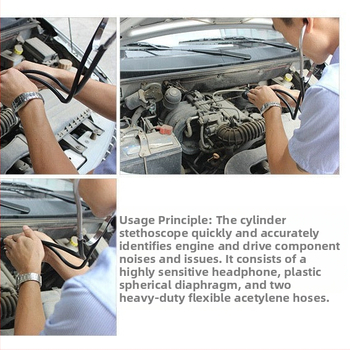 Στηθοσκόπιο κυλίνδρων αυτοκινήτου για διάγνωση κινητήρα, ακούει ήχους από τους κυλίνδρους, ανίχνευση θορύβων στους κυλίνδρους