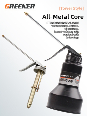 Namų naudojimui skirtas alyvos indas su ilgu antgaliu – rankinis tepalų įrankis, skaidrus korpusas