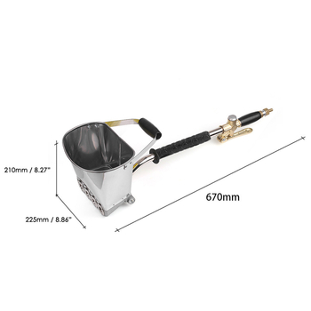GEYE DW-55 pneumatinė beorė purškimo pistelė cemento morteriui – pramoniniam padengimui, maksimali srovė 1,5 N/S, tuščios apkrovos srautas 632