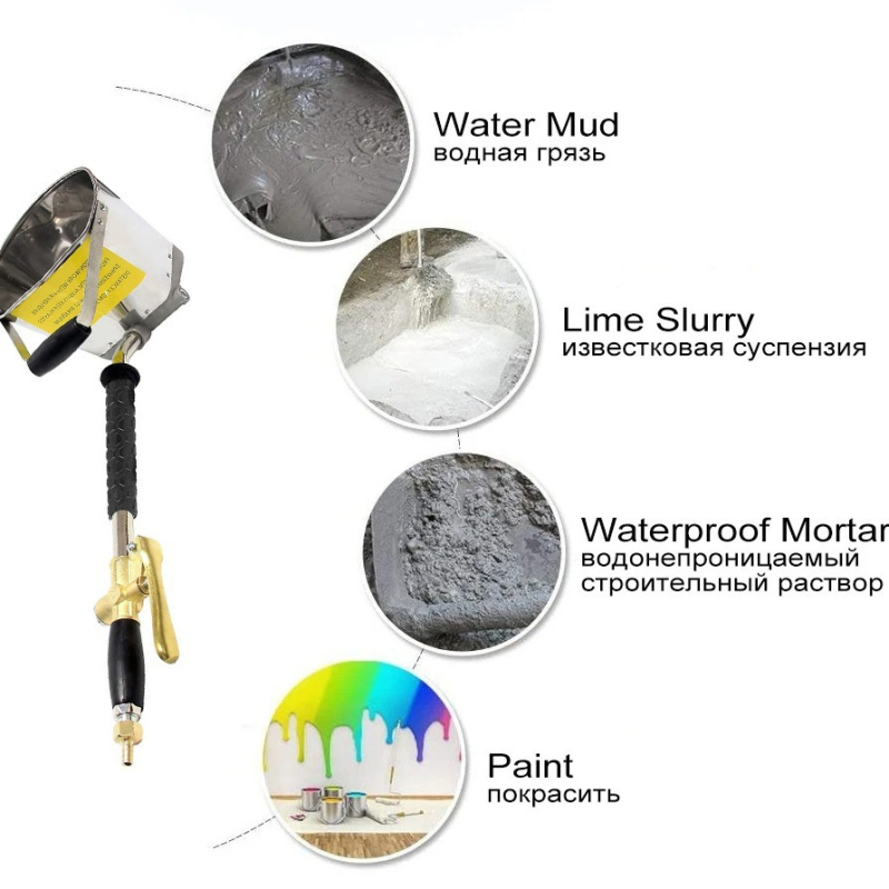 GEYE DW-55 pneumatinė beorė purškimo pistelė cemento morteriui – pramoniniam padengimui, maksimali srovė 1,5 N/S, tuščios apkrovos srautas 632