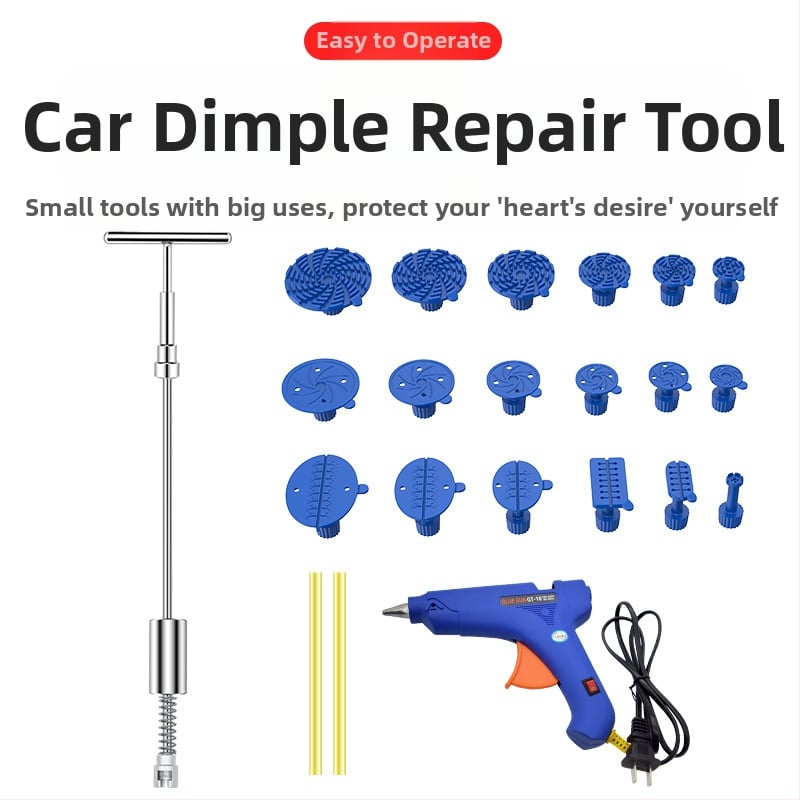 Τ-τύπου χειροκίνητος τραβητήρας για επισκευή λακκουβών αυτοκινήτων με 18 κεφαλές, κατασκευή από πλαστικό και μεταλλικά εξαρτήματα, σετ 20 τεμάχια, βάρος 0,5 kg