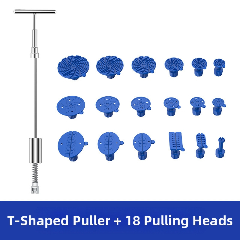 Τ-τύπου χειροκίνητος τραβητήρας για επισκευή λακκουβών αυτοκινήτων με 18 κεφαλές, κατασκευή από πλαστικό και μεταλλικά εξαρτήματα, σετ 20 τεμάχια, βάρος 0,5 kg
