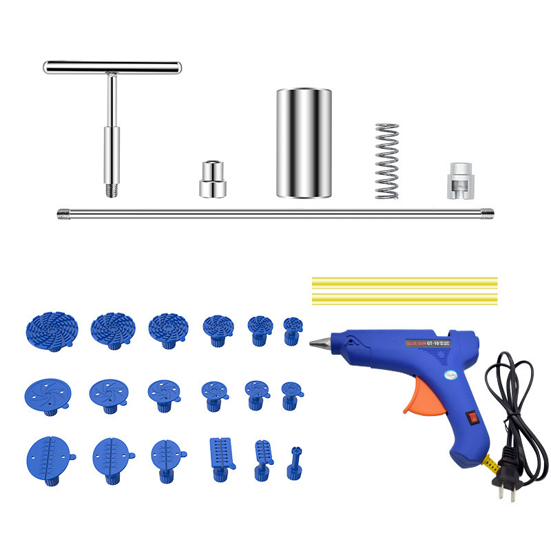 Τ-τύπου χειροκίνητος τραβητήρας για επισκευή λακκουβών αυτοκινήτων με 18 κεφαλές, κατασκευή από πλαστικό και μεταλλικά εξαρτήματα, σετ 20 τεμάχια, βάρος 0,5 kg