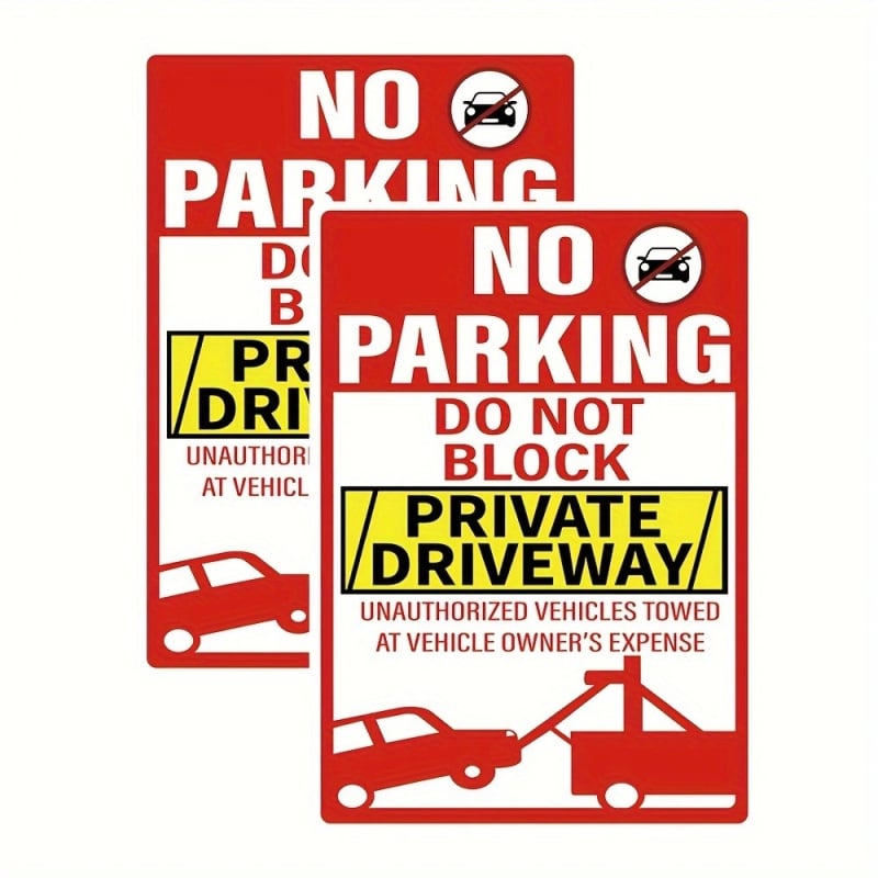 Знак за Забранено Паркиране – стикер за частен подход към гаража, правоъгълен PVC самозалепващ се, водно базирано лепило