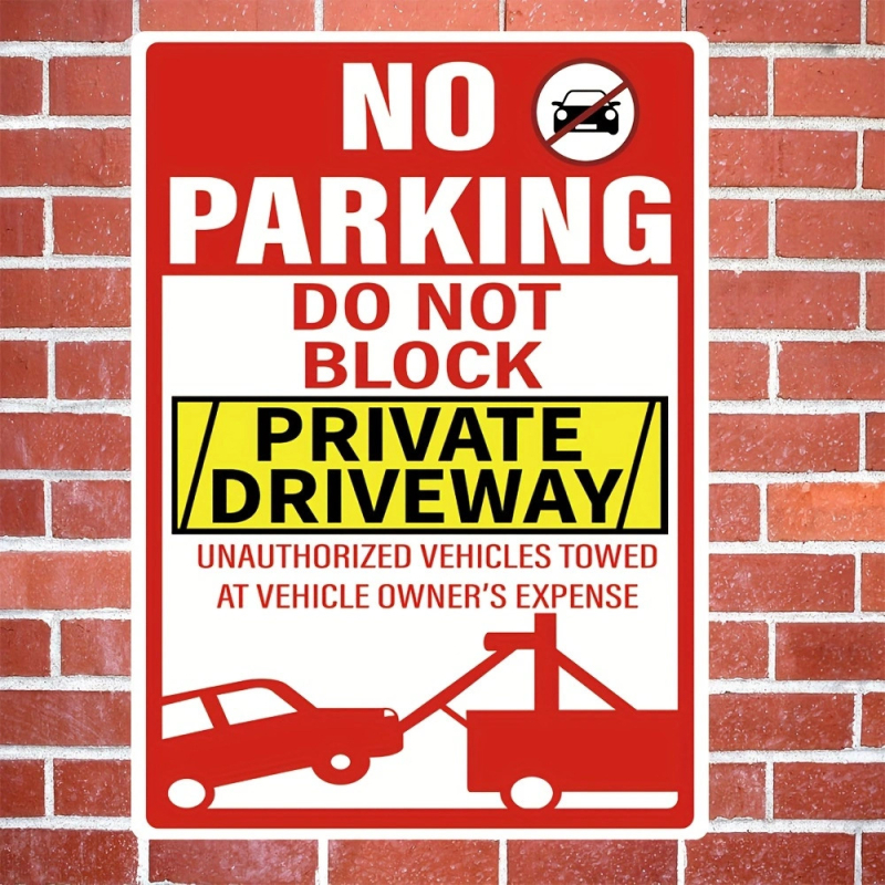 Знак за Забранено Паркиране – стикер за частен подход към гаража, правоъгълен PVC самозалепващ се, водно базирано лепило