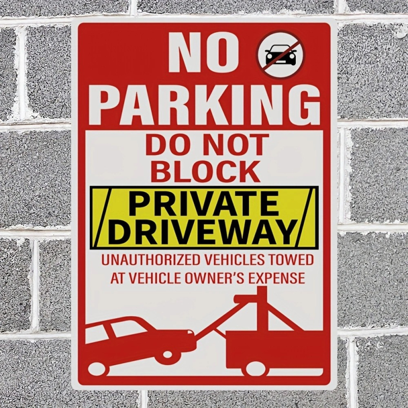 Знак за Забранено Паркиране – стикер за частен подход към гаража, правоъгълен PVC самозалепващ се, водно базирано лепило