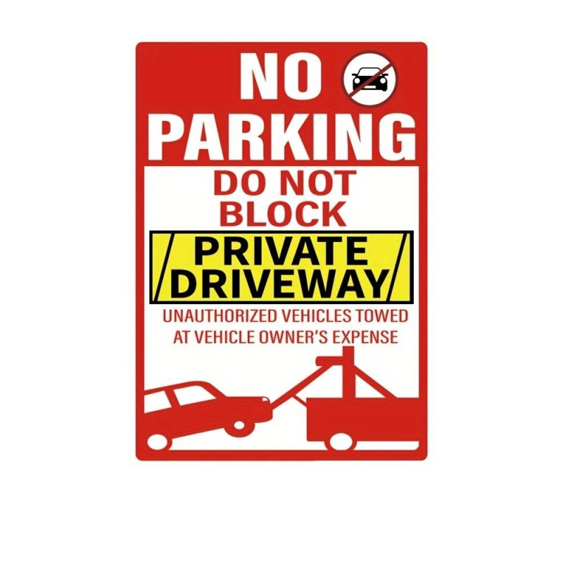 Знак за Забранено Паркиране – стикер за частен подход към гаража, правоъгълен PVC самозалепващ се, водно базирано лепило