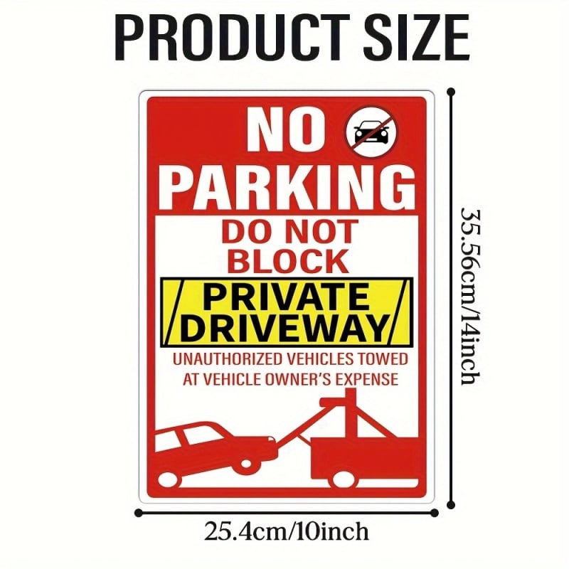 Знак за Забранено Паркиране – стикер за частен подход към гаража, правоъгълен PVC самозалепващ се, водно базирано лепило