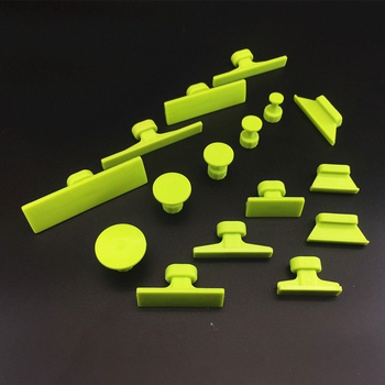 Automobilių įdubų remontui skirtas įrankių rinkinys su siurbimo puodelio tarpine, klijų lazdelė ir klijų laikiklis - 16 vnt