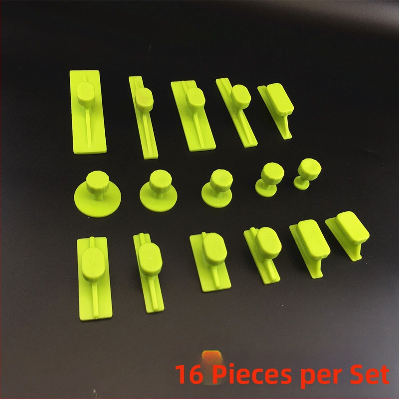 Комплект за ремонт на вдлъбнатини по автомобил с уплътнение за вакуумна чашка, лепилна пръчка и държател за лепило - 16 части