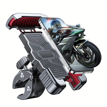 Universal στηριγμα κινητού για τιμόνι μοτοσικλέτας, ηλεκτρικού ποδηλάτου και ποδηλάτου – Απορρόφηση κραδασμών, Υλικά: Μέταλλο + ABS + Gel σιλικόνης