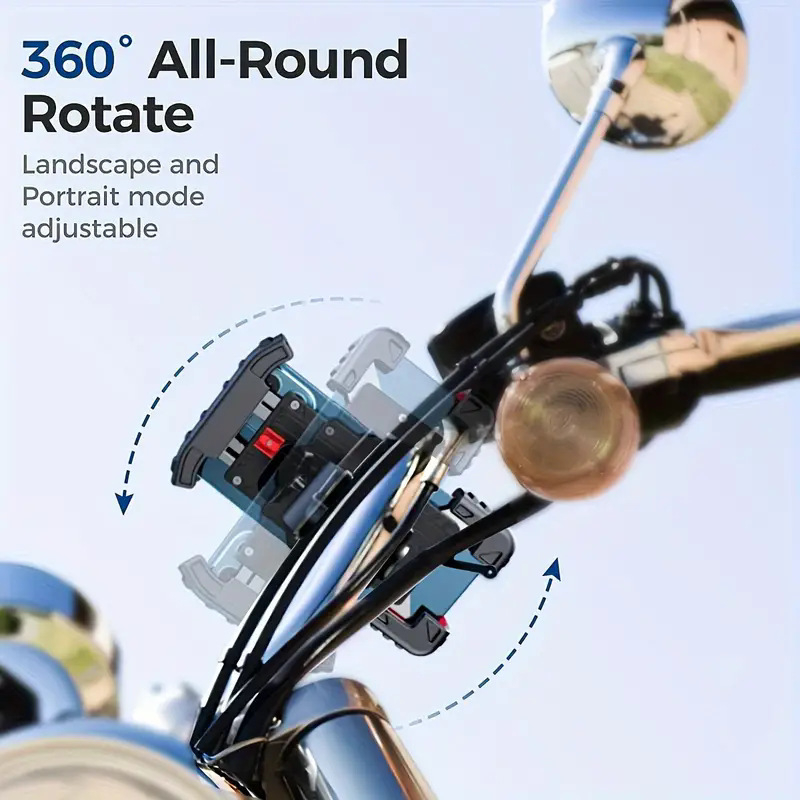 Universal στηριγμα κινητού για τιμόνι μοτοσικλέτας, ηλεκτρικού ποδηλάτου και ποδηλάτου – Απορρόφηση κραδασμών, Υλικά: Μέταλλο + ABS + Gel σιλικόνης