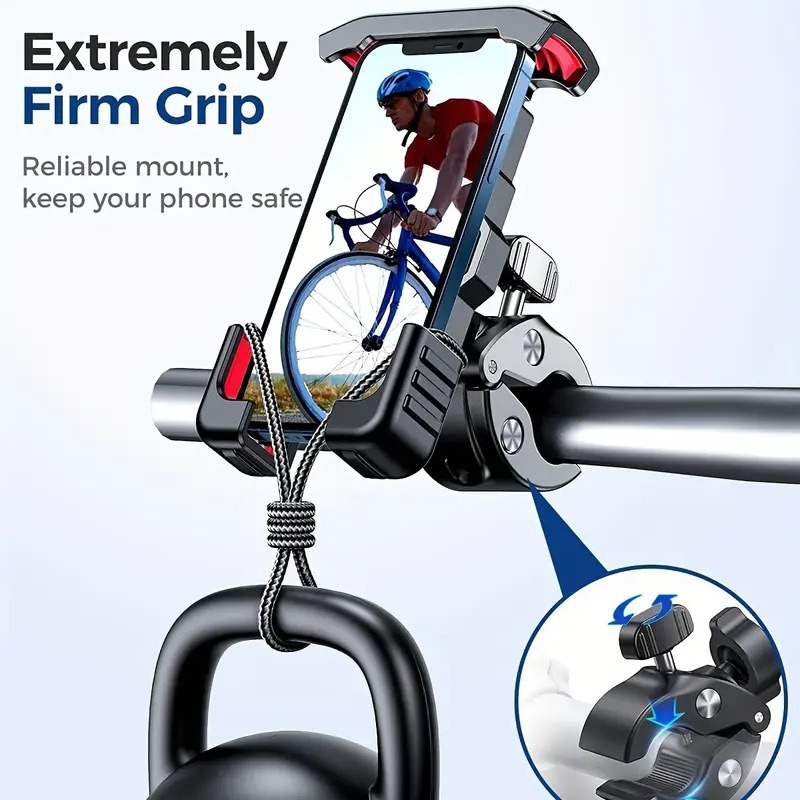 Universal στηριγμα κινητού για τιμόνι μοτοσικλέτας, ηλεκτρικού ποδηλάτου και ποδηλάτου – Απορρόφηση κραδασμών, Υλικά: Μέταλλο + ABS + Gel σιλικόνης