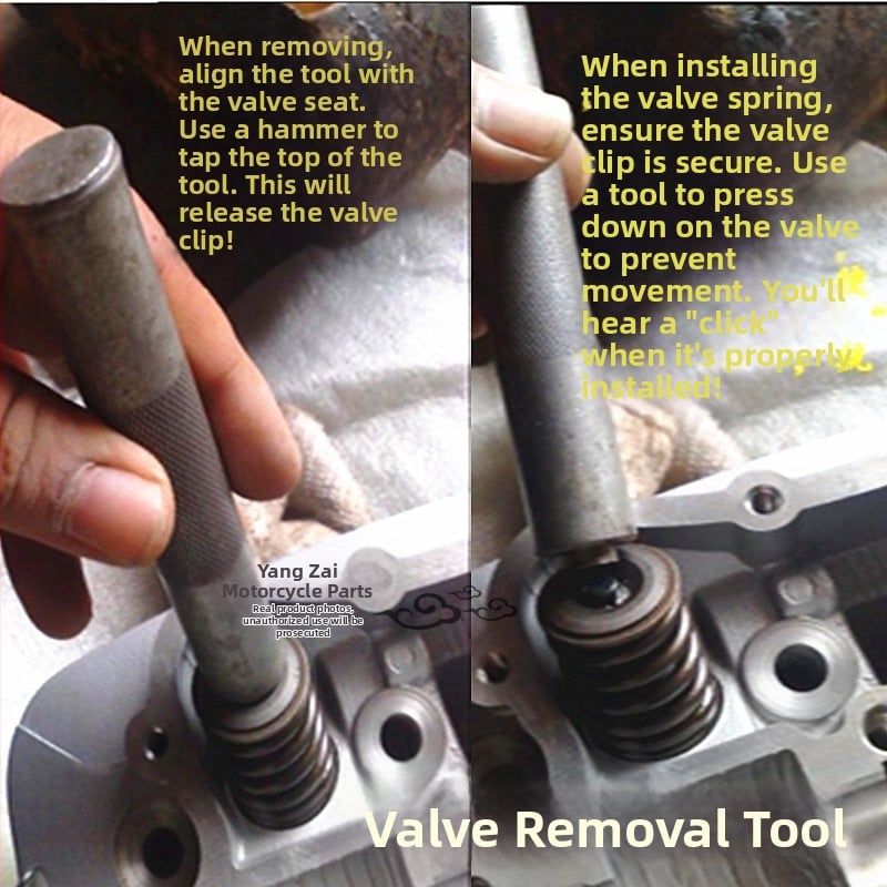 Инструмент за демонтаж на пружината на клапана за мотоциклет – за поддръжка на клапани (Тип: демонтаж на пружина на клапана; Приложение: мотоциклетна поддръжка; Материал: Друг; Внос: Не)