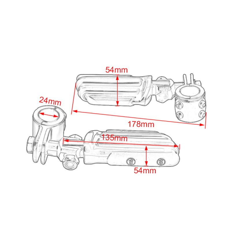 Πετάλι μοτοσικλέτας — πίσω βάση στερέωσης πεταλιού για Harley Sportster XL883/1200, πόδι επιβάτη