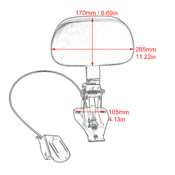Πλάτη οδηγού για μοτοσικλέτα Harley‑Davidson, υδραυλικά ρυθμιζόμενη, μάρκα tg