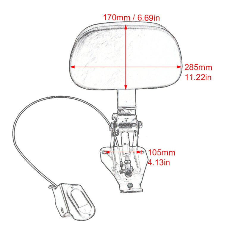 Πλάτη οδηγού για μοτοσικλέτα Harley‑Davidson, υδραυλικά ρυθμιζόμενη, μάρκα tg
