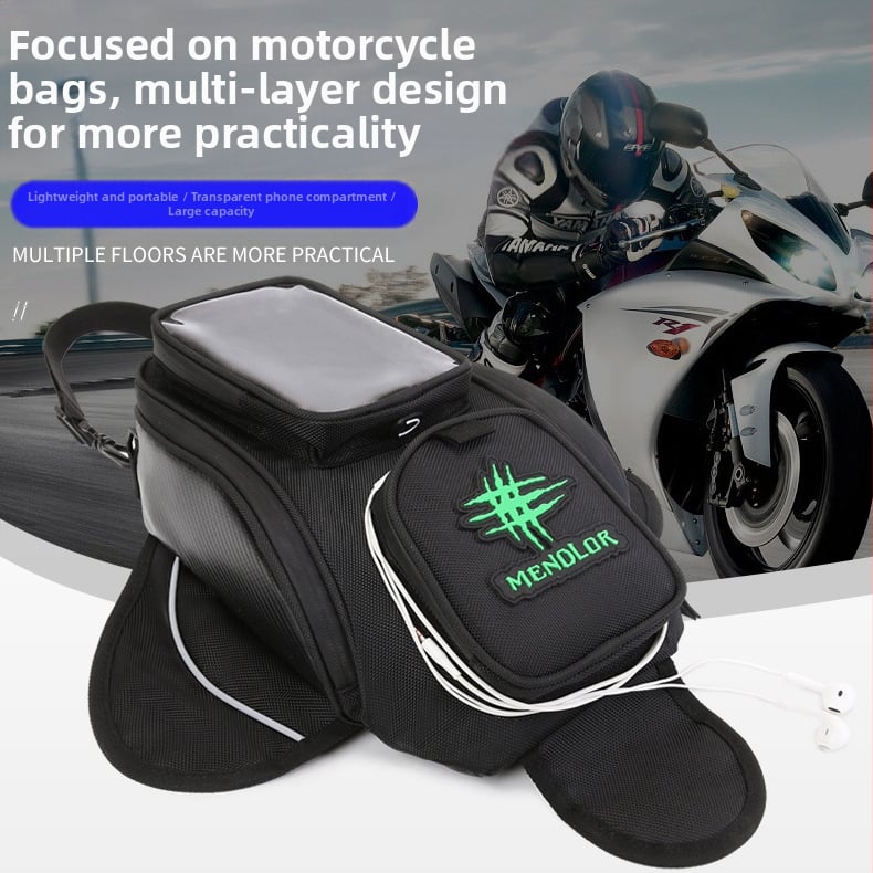 Τσάντα ρεζερβουάρ μοτοσικλέτας, αδιάβροχη αποσκευή με οπή για ακουστικά, μαγνητικό κλείσιμο, τσάντα πλοήγησης με μεγάλη οθόνη, δυνατότητα προσαρμογής