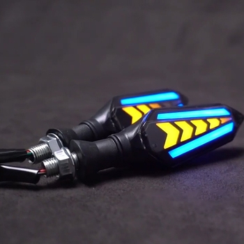 Motocikla LED pagrieziena signāls, divpusējs (12V, 5W, LED)