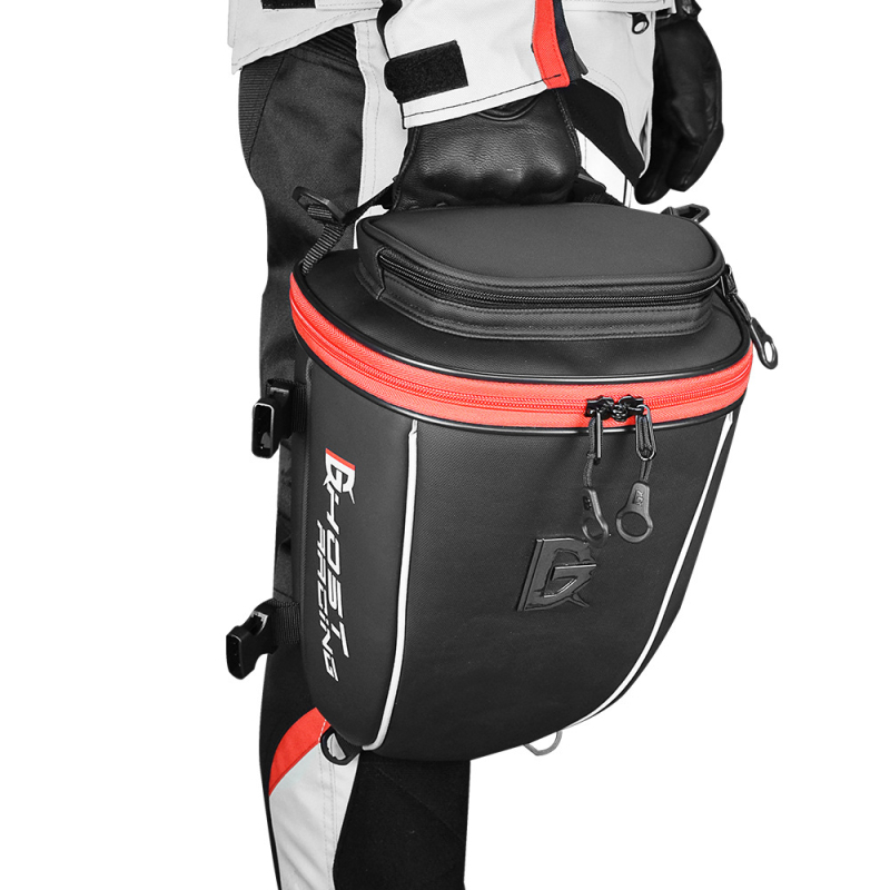 Motociklo galinio skyriaus krepšys iš PU odos ir plėvelės, 10L talpa, model GR-CWB06, lietaus apsauga įtraukta
