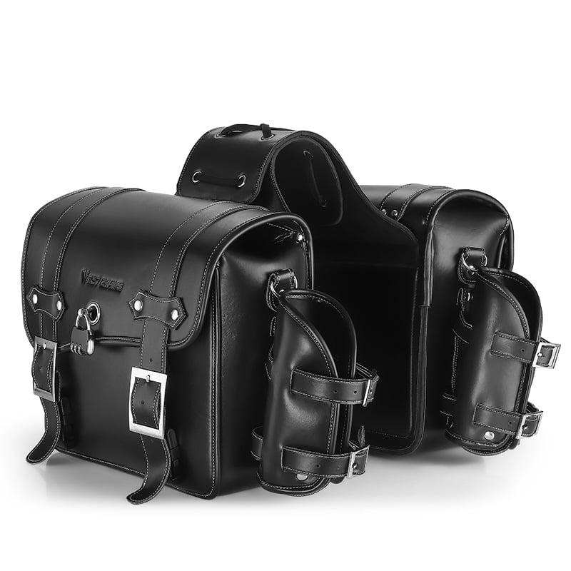 West Rider motociklo šoninė krepšys su retro dviejų pusių dizainu, PU+EVA medžiaga, 16L talpa, modelis YP0707328
