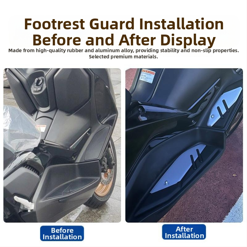 Педална подложка за Yamaha XMAX300 (2017–2024) от алуминиева сплав, нехлъзгаща се, монтаж без повреди