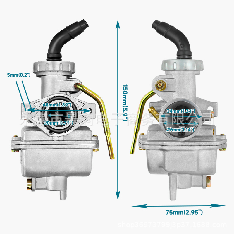 PZ20 karburetorikomplekt Taotao Coolster 110cc/90cc/70cc (10 tk)