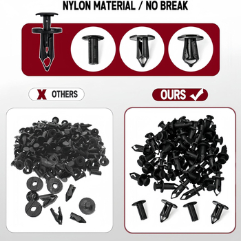 200 τεμάχια κλιπ κεντρικού πλέγματος προφυλακτήρα Ford Focus Mondeo, μοντέλο 90653-HC4-900, υλικό PP, OEM 7661855, συμβατό με universal μοντέλα.