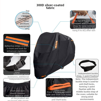 Motociklo uždanga – šilko-poliesterio audinys, OEM prekinis ženklas, logotipo spauda prieinama, pritaikytas audinys