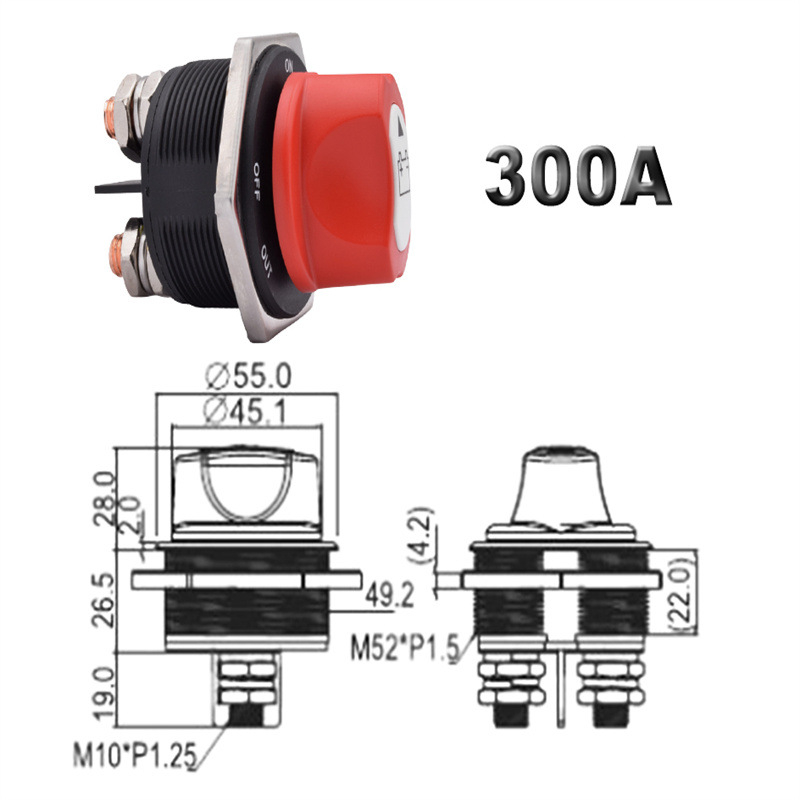 Διακόπτης αποσύνδεσης μπαταρίας υψηλού ρεύματος για γιοτ, αυτοκίνητο και μοτοσικλέτα — διακόπτης με περιστροφικό χειριστήριο, 50A/100A/200A, μάρκα LINGDU