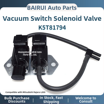 Vakuuminis elektromagnetinis vožtuvas Pajero Mitsubishi — modeliai K5T81794 MB620532 MR430381; suderinamas su AT automatine pavarų dėže; priedų numeris: K5T81794 MB620532 MR430381