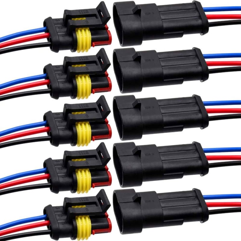 ZYLW Conector impermeabil pentru cabluri 16 AWG – pentru autoturisme, camioane, marină și alte instalații de cablaj (set de 5)