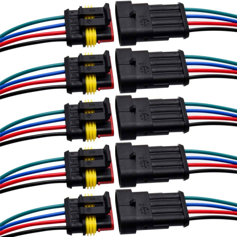 ZYLW Conector impermeabil pentru cabluri 16 AWG – pentru autoturisme, camioane, marină și alte instalații de cablaj (set de 5)