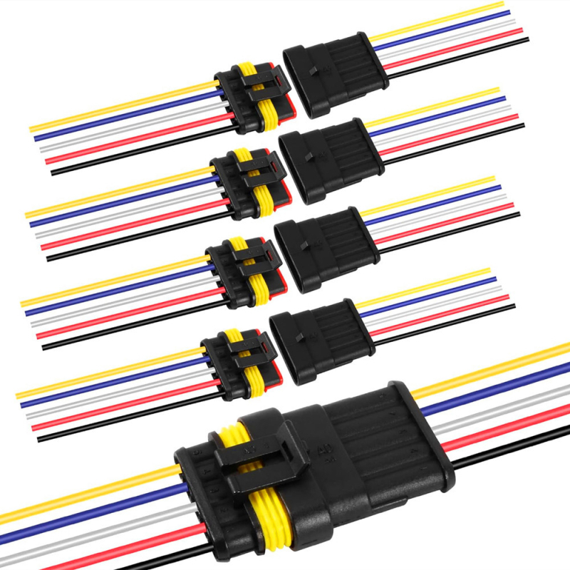 ZYLW Conector impermeabil pentru cabluri 16 AWG – pentru autoturisme, camioane, marină și alte instalații de cablaj (set de 5)