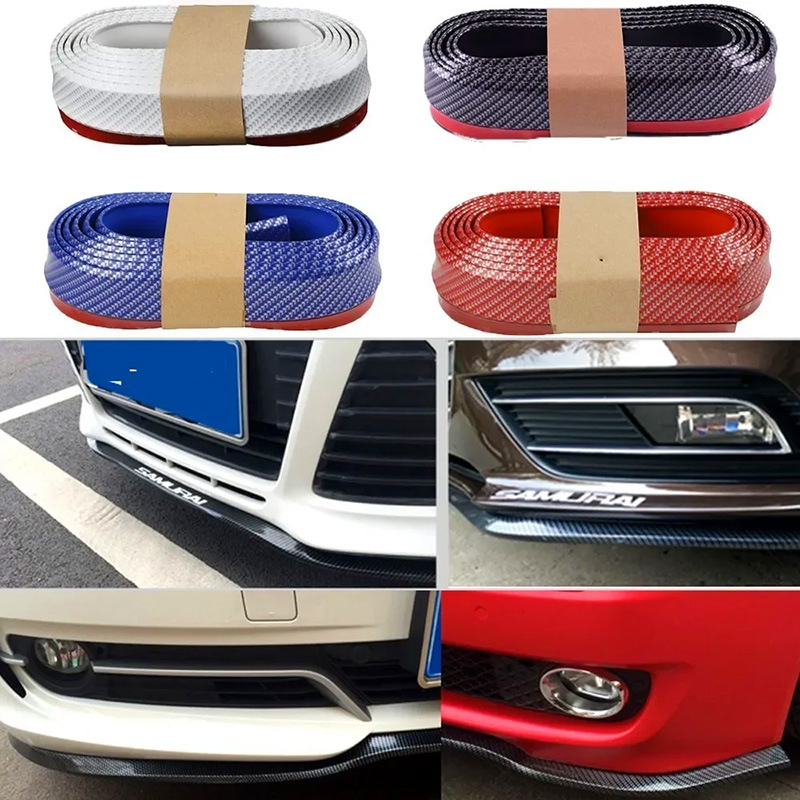 Карбонов преден спойлер за автомобил, декоративна лента против удар, универсално приложение, устойчива на високи температури