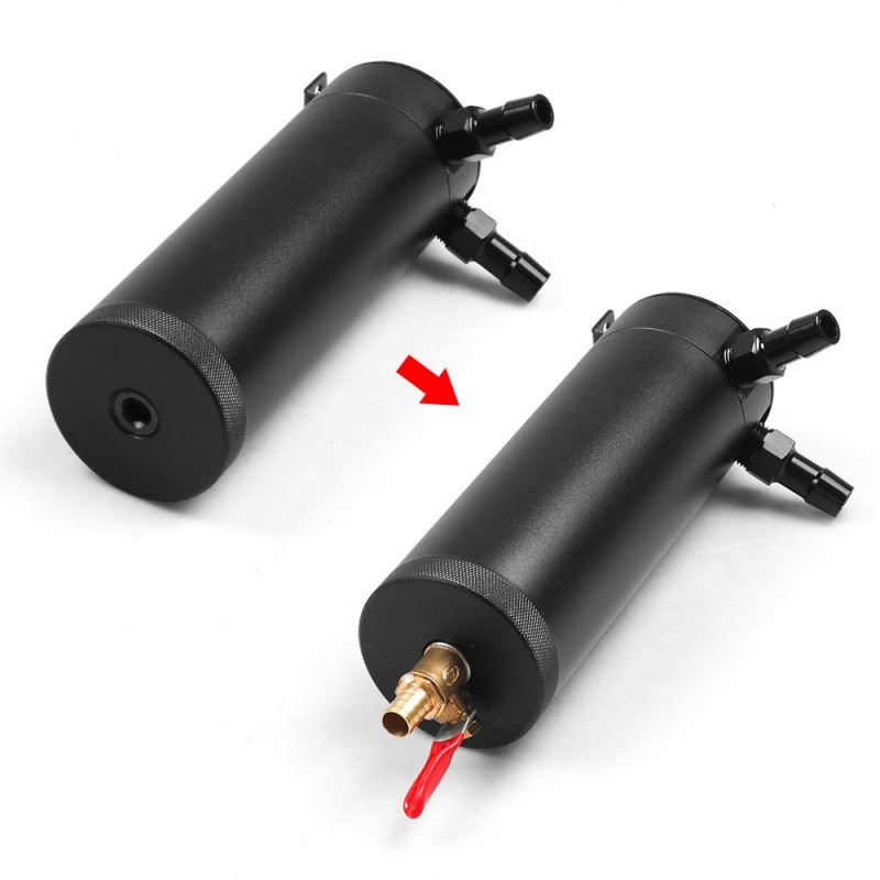 Алуминиев сплав автомобилен уловител за масло, удължен, с два отвора, въздушен филтър и дренажен клапан