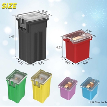 HM automobilių saugiklių rinkinys žemos dėžutės formos, aukštos kokybės, 36 vnt., 20A–80A