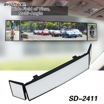 Shunwei задно огледало за кола с три секции и извита повърхност, широк ъгъл, модел SD-2411
