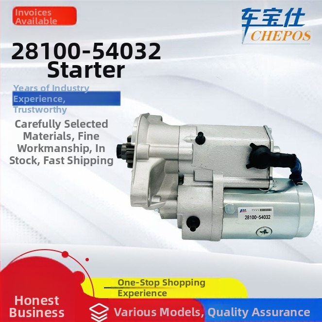 Starteris Toyota serijai 2810054032, 2810054150 ir 2810054481 — 11 dantų, įtampa 12V, galia 2.7 kW, svoris 5.3 kg, dalies numeris 10054320