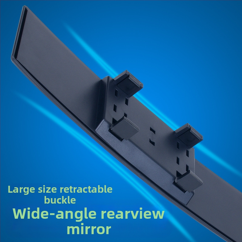 Автомобилно вътрешно огледало за задно виждане с широко зрително поле, огледало с двойна кривина, стъклено огледало, 12V захранване, ABS корпус