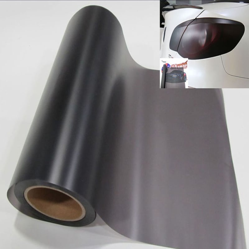 Folie de schimbare a culorii farurilor auto, model smoked, material PVC, grosime 0,09 mm, montaj cu adeziv