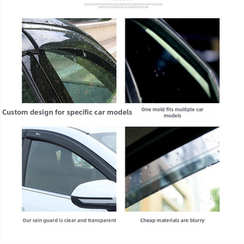 Lietaus vizier Toyota Land Cruiser (2003–2023) – lipnus montavimas, 4 vnt., suderinamas su automatine pavara, pritaikomas