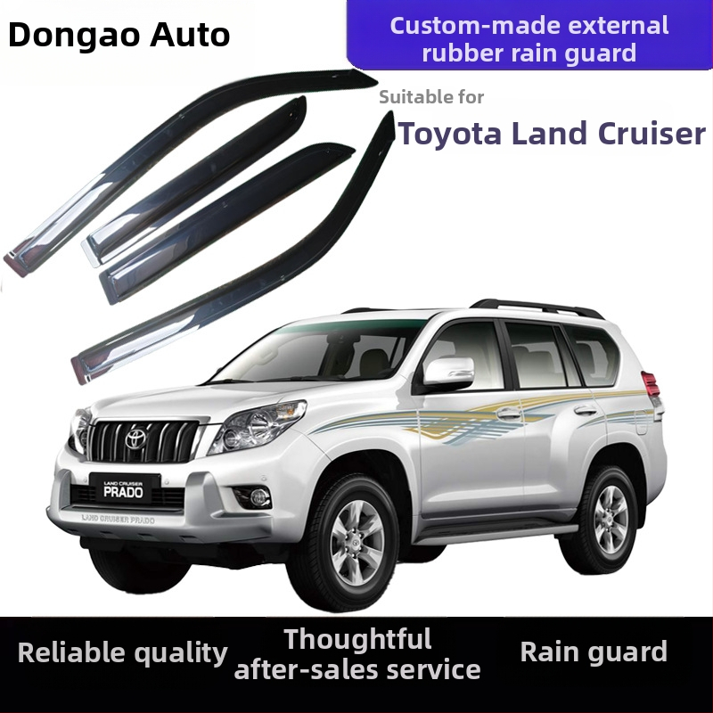 Lietaus vizier Toyota Land Cruiser (2003–2023) – lipnus montavimas, 4 vnt., suderinamas su automatine pavara, pritaikomas