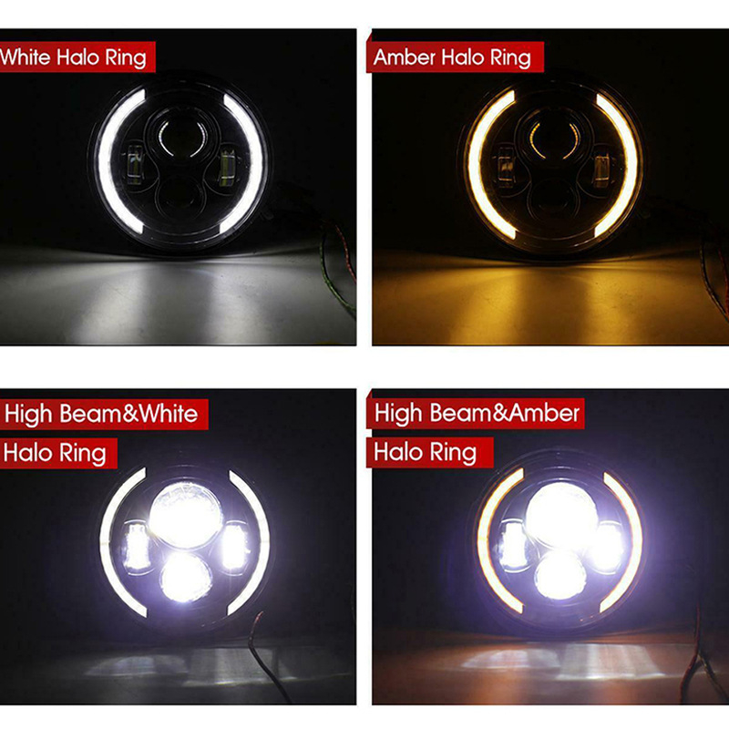 Angel Eyes priekiniai žibintai, 60W, 12-80V, IP68, 6000LM, Aliuminio korpusas, Tinka Jeep SUV ir Harley motociklui