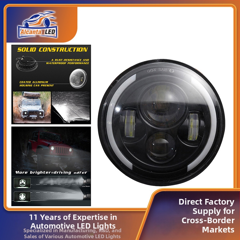 Angel Eyes priekiniai žibintai, 60W, 12-80V, IP68, 6000LM, Aliuminio korpusas, Tinka Jeep SUV ir Harley motociklui